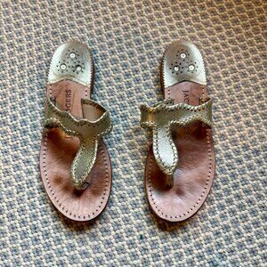 Jack Rogers Jackie Sandal Gold Size 8